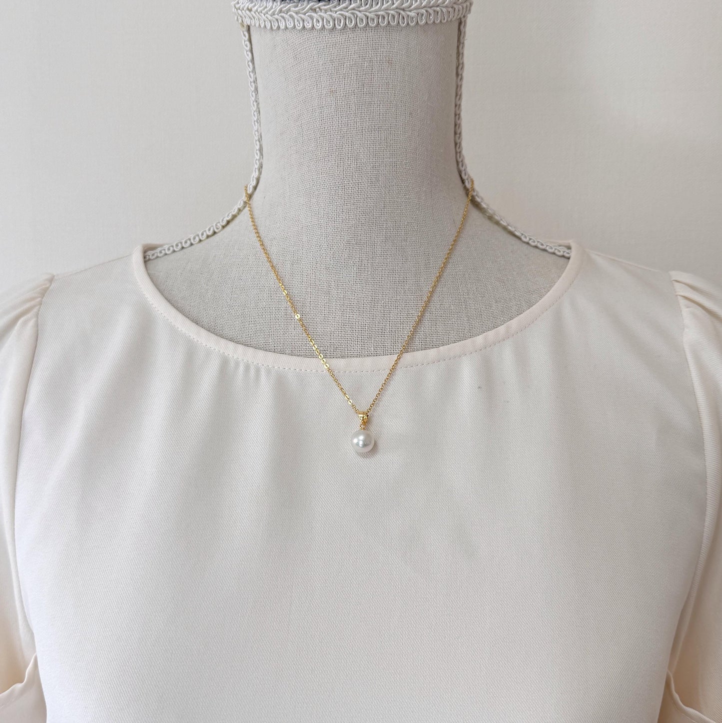 Japanese Natural Light Blue Color Akoya Pearl Pendant, 9.5mm, Silver 925 Bail, Genuine Akoya Pearl, Salt water cultured pearl