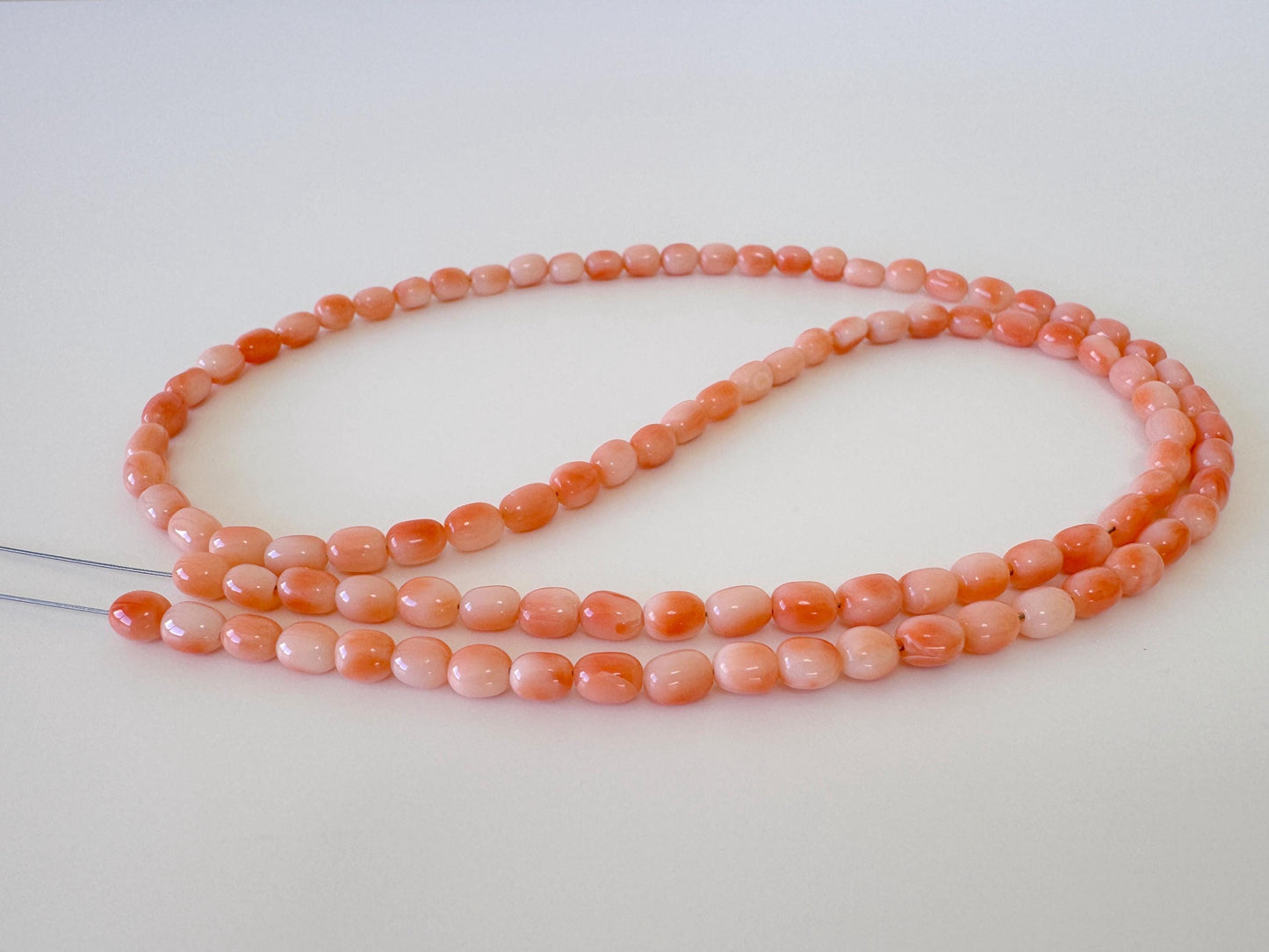 Natural Coral Strand – Deep Sea Coral Pink Orange Rice Shape Beads 3x5mm, 51cm Jewelry Supplies