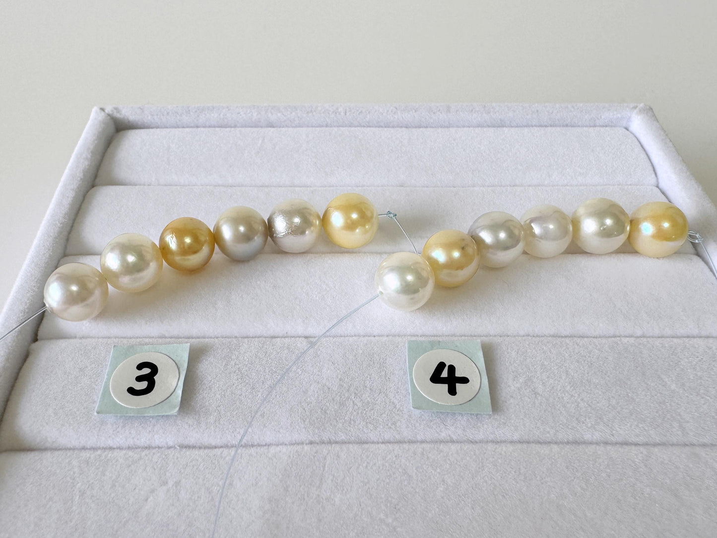 Japanese Akoya Pearl Beads: Natural Blue Silver Yellow - Cultured Saltwater Pearls, 7.5-8mm, Mini Strand Craft Supplies, 6 Pcs Strand