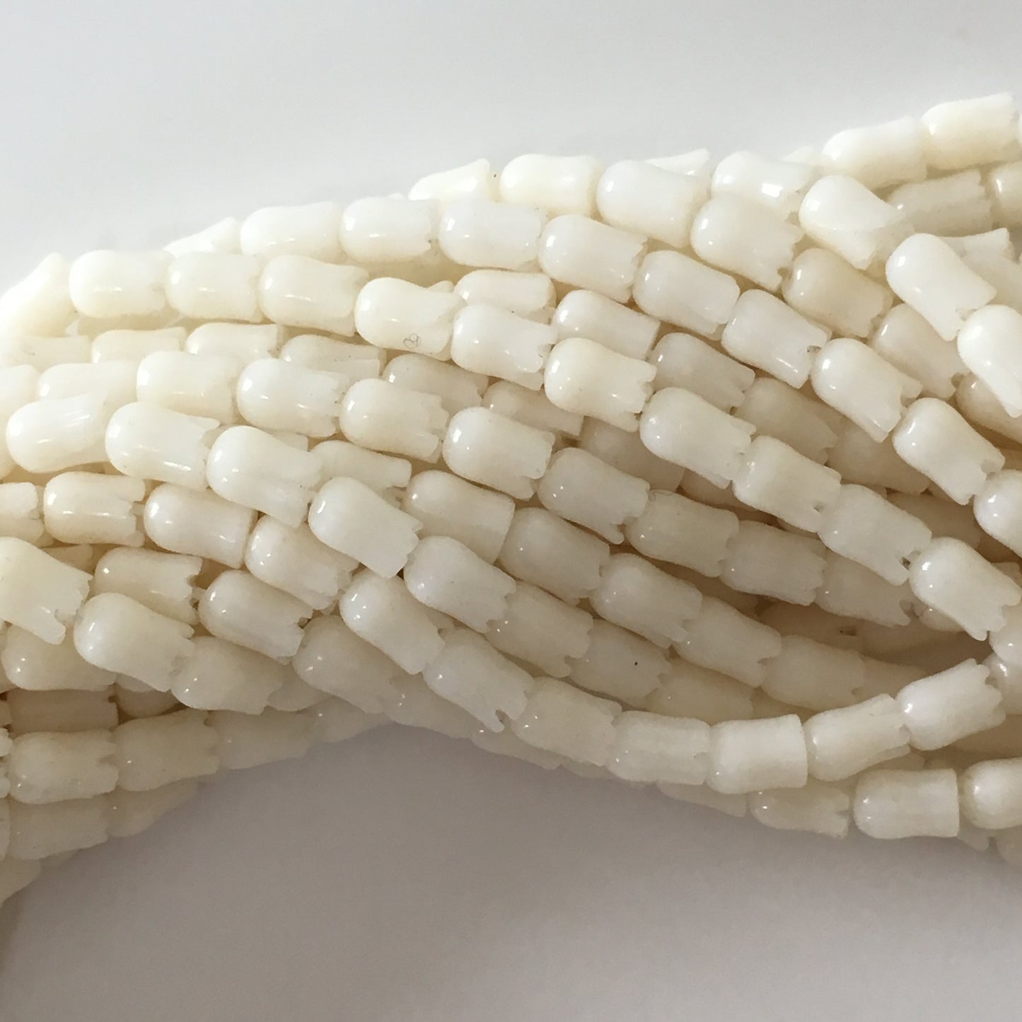 Natural white bamboo coral 3.5x5.5mm tulip beads strands, 15.7inches,40cm, white sea bamboo, natural white coral, price per strand