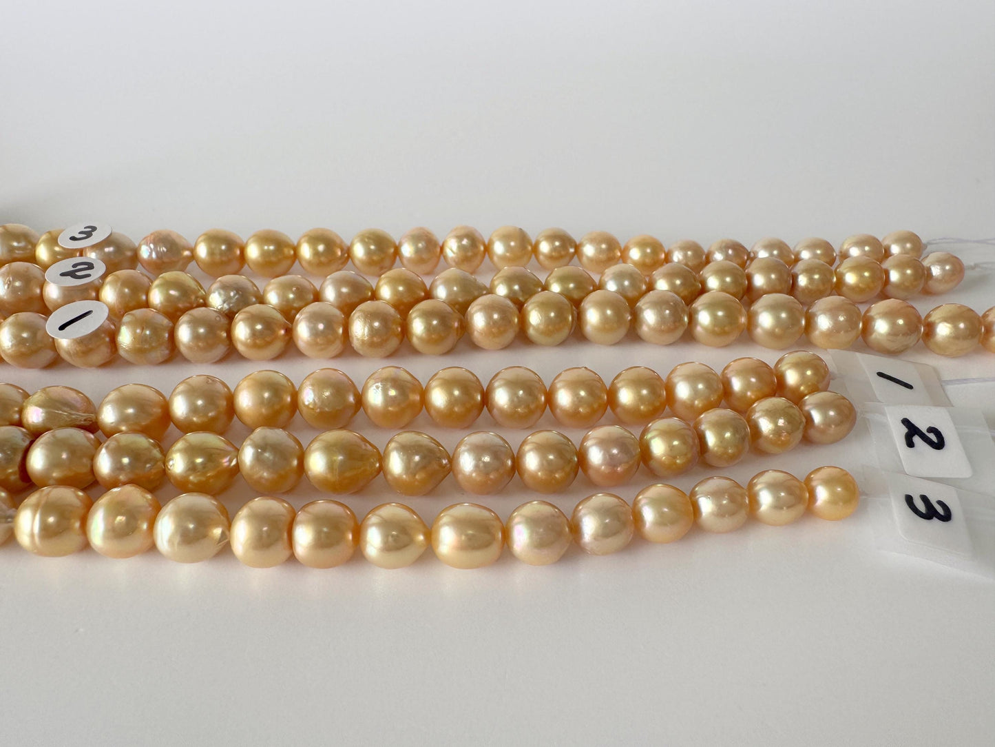 Japanese Akoya Golden Pearl Beads: Approx. 6-10mm Semi-Baroque, Color Treated | Full Strand 42cm, Saltwater Cultured Pearls