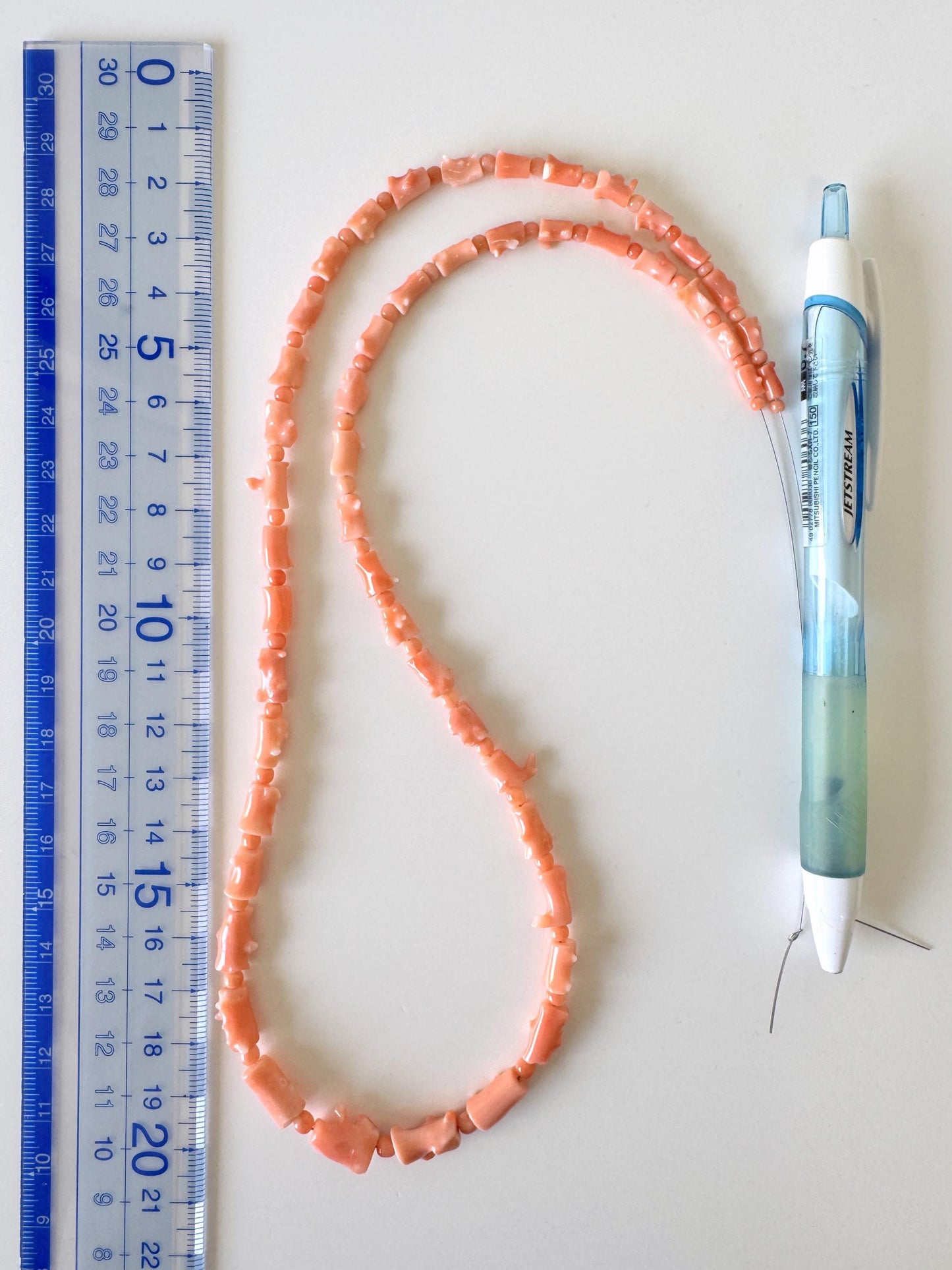 Natural Deep Sea Coral Strand Cylinder Beads: Pink Orange, 55cm Length | Genuine Coral, Jewelry Supplies