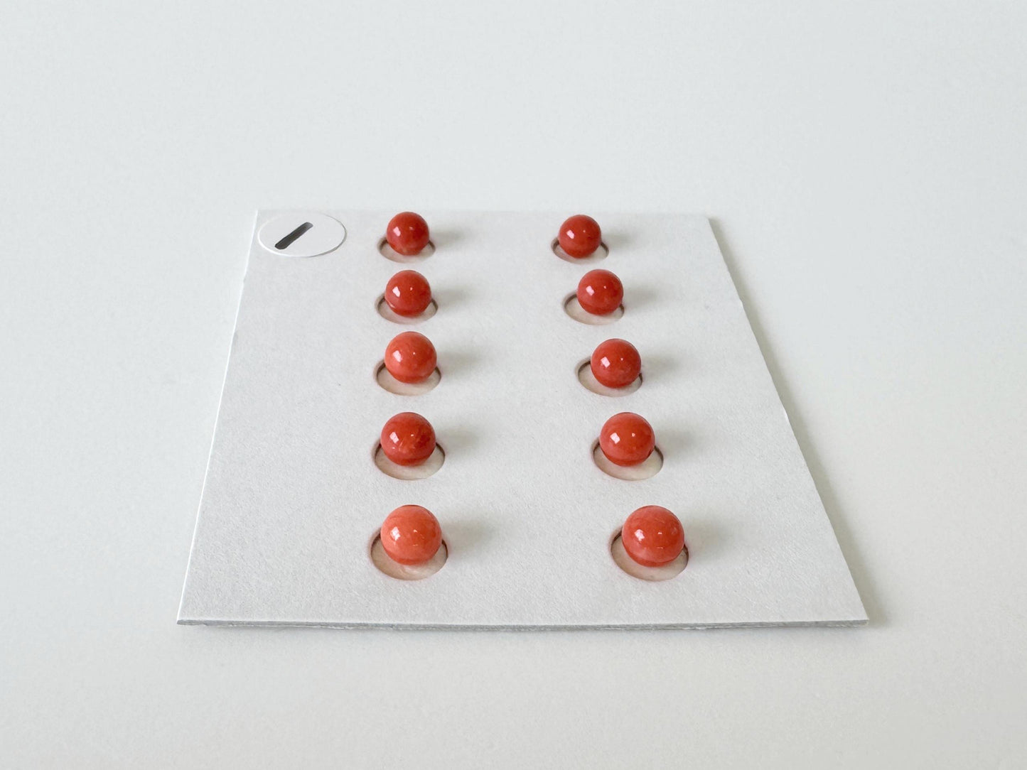 Mediterranean Red Coral Round Loose: Natural Gemstone Beads for Jewelry Making (3.7-4mm, Half-Drilled Hole, Set of 10)