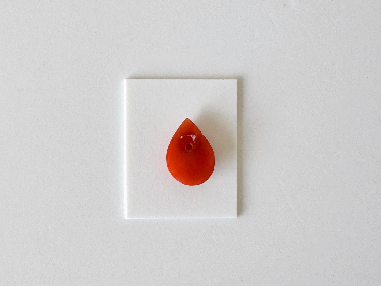 Red Coral Cabochon, Japanese Aka Coral Pear Shape Gemstone | Natural | 11.7X8.3Mm | Jewelry Making, Drilled Back