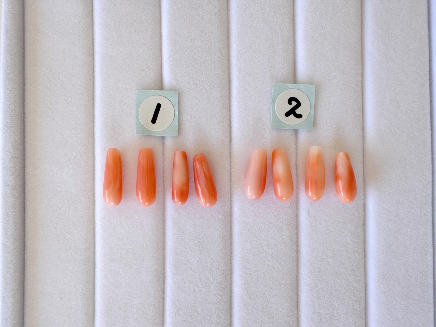 Natural Deep Sea Coral Drop Loose, Pink Orange, Jewelry Making, 4 Pcs set, Hole on Top