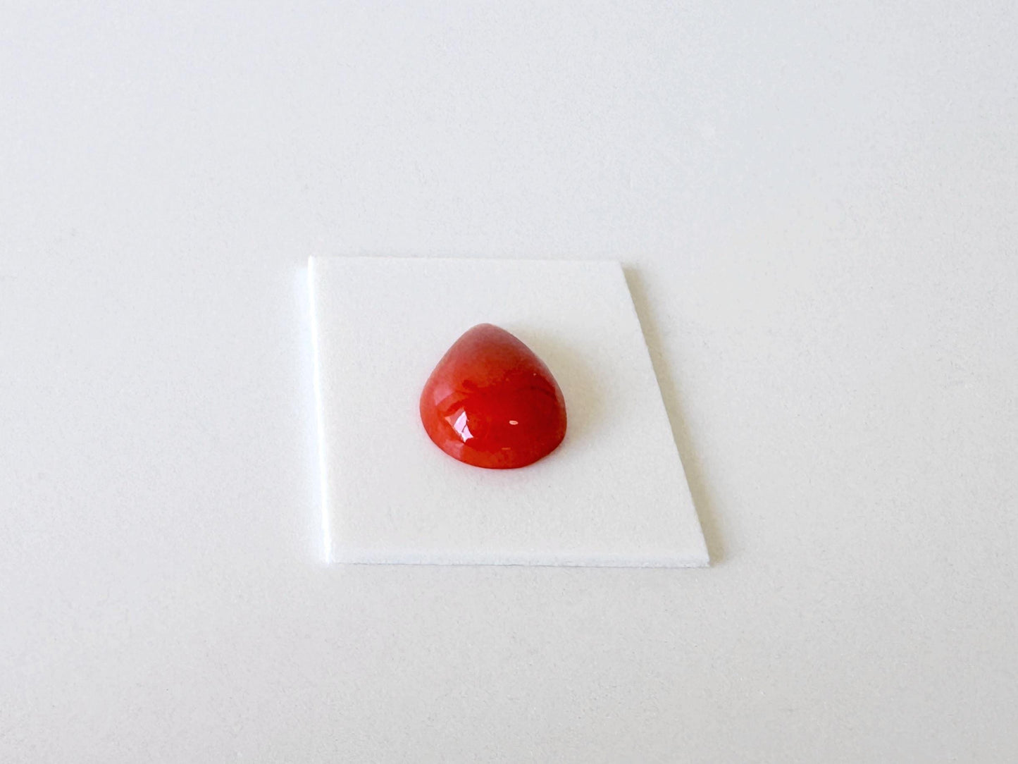 Red Coral Cabochon, Japanese Aka Coral Pear Shape Gemstone | Natural | 11.7X8.3Mm | Jewelry Making, Drilled Back