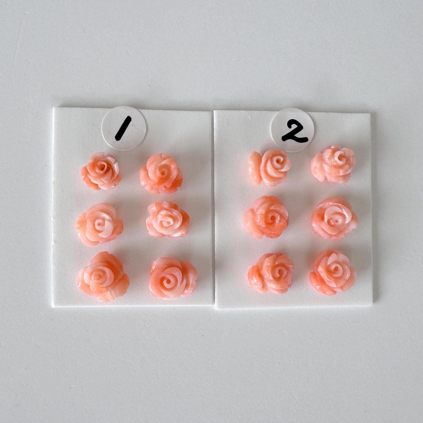 Pink Coral Rose Carvings Set: Deep Sea Jewelry Making (6pcs, 6.5-8.7mm), Value priced for reason