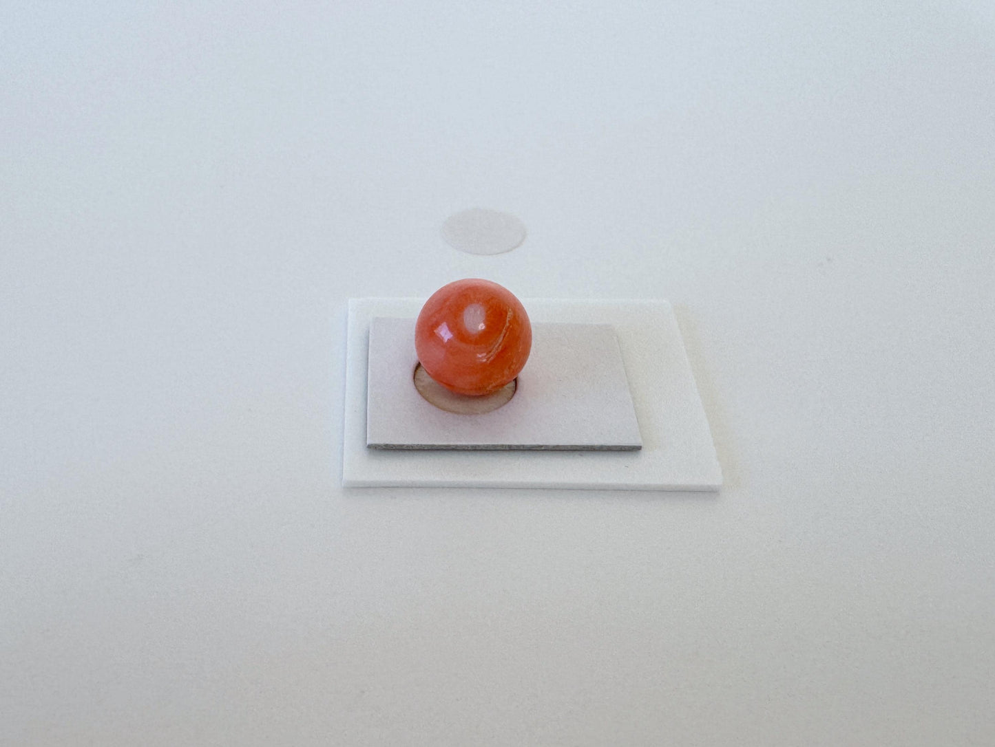 Natural Momo Coral Bead – 8.9mm Orange Round Gemstone Half Drilled for Jewelry Making