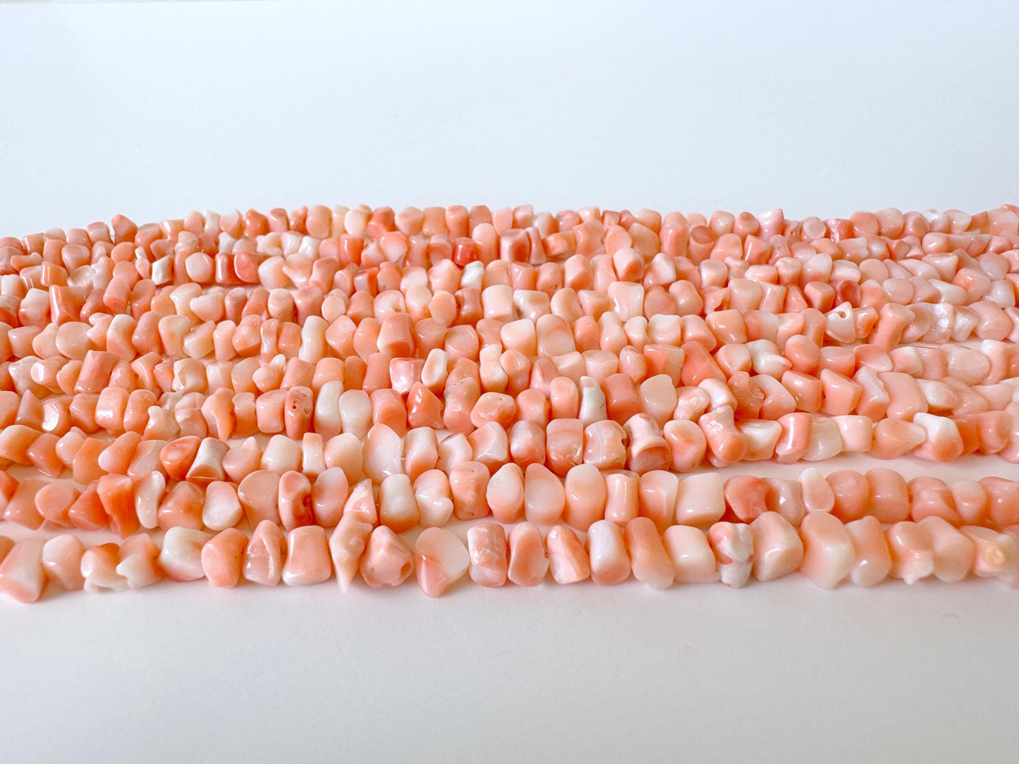 Natural Coral Strand - Pink/Orange Deep Sea Branch - Genuine Coral Beads, 15.7 Inch Length, Jewelry Making Supplies