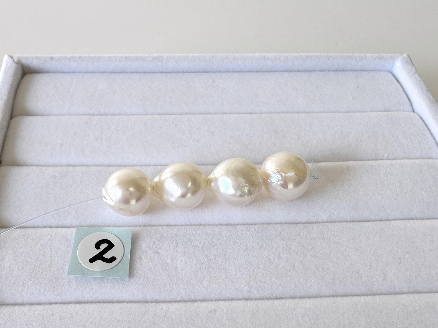 Japanese Akoya Pearl Beads - Cream White Semi-Baroque, 9-9.5mm Mini Strand, 4 Pcs - Cultured Saltwater Pearls, Genuine Craft Supplies