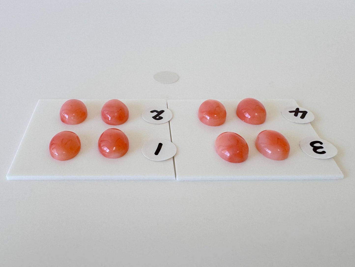 Deep Sea Coral Cabochons: Natural Orange/Pink Oval Gemstones, 9x7mm (Pair)