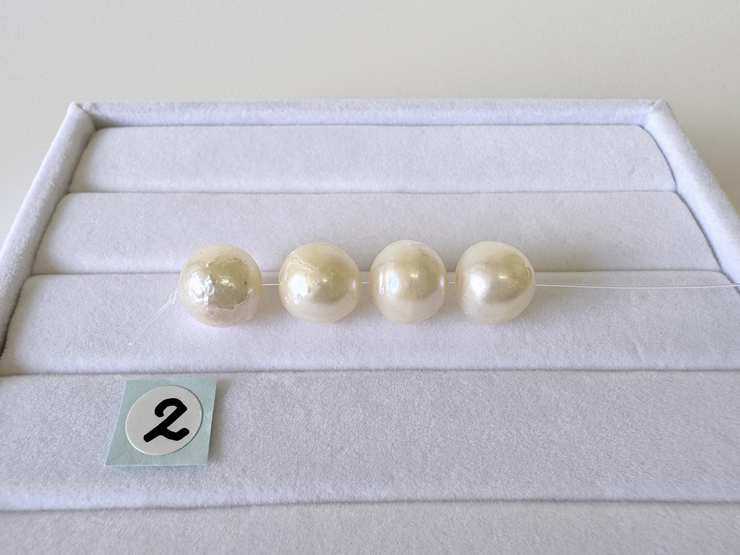 Japanese Akoya Pearl Beads: Cream White Semi-Baroque Cultured Pearls (9.5-9.9mm, Mini Strand, 4 Pieces, Genuine)