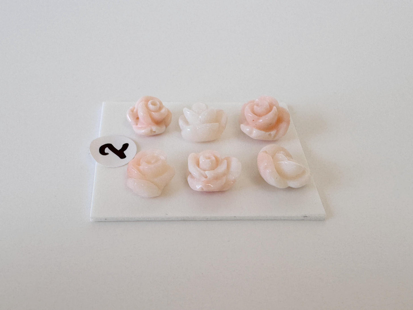 Pink Coral Rose Carvings Set: Deep Sea Jewelry Making (6pcs, 7.5-10mm), Value priced for reason