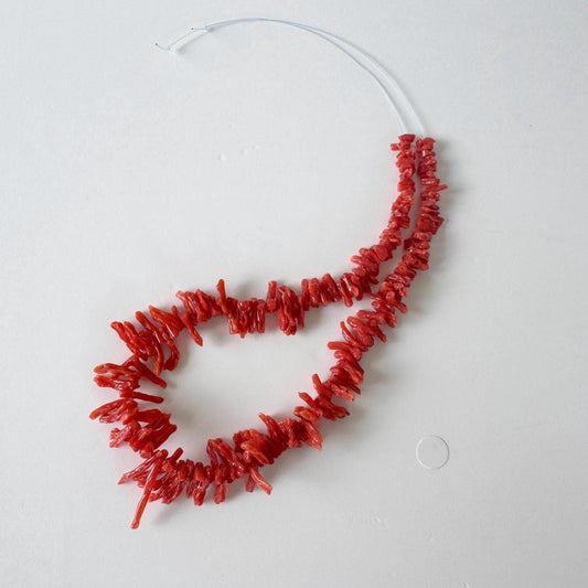 Mediterranean Coral Branch Short Strand: Red - Natural Color, Genuine Coral for Jewelry Making, 24cm, 9.4Inches