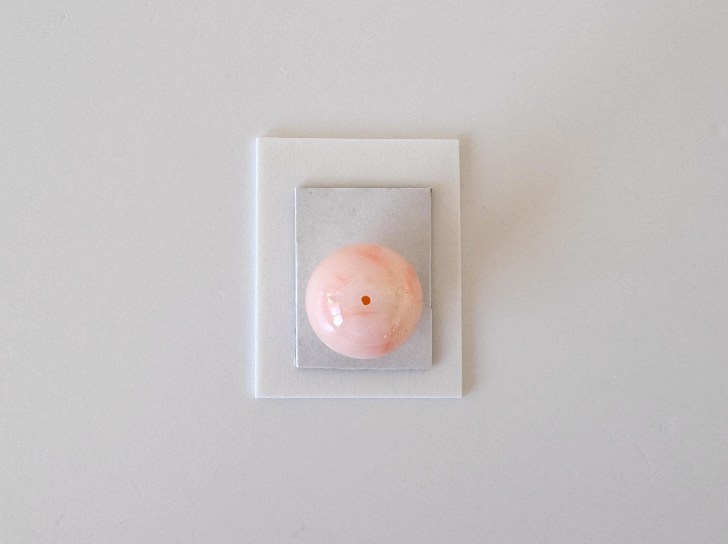 Natural Pink Coral Bead - 12.8mm Round Half Drilled Loose Gemstone for Jewelry Making