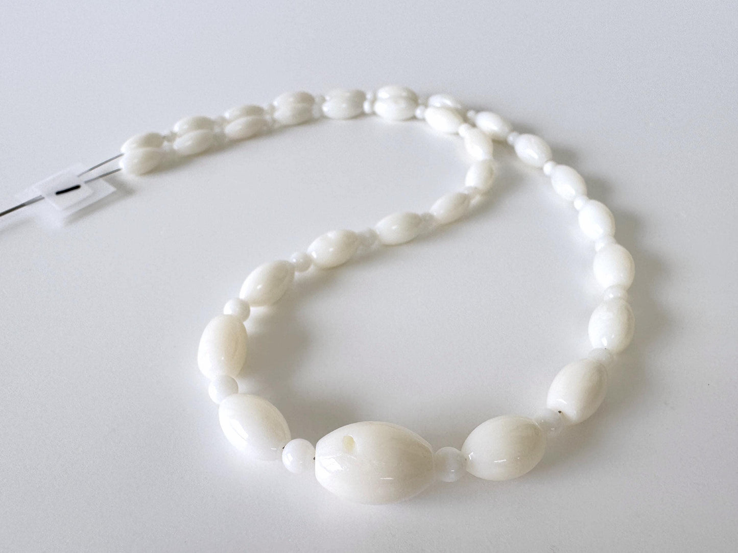 White Coral Bead Strand: Bi-cone & Round Gradation, Jewelry Making (16"-17")