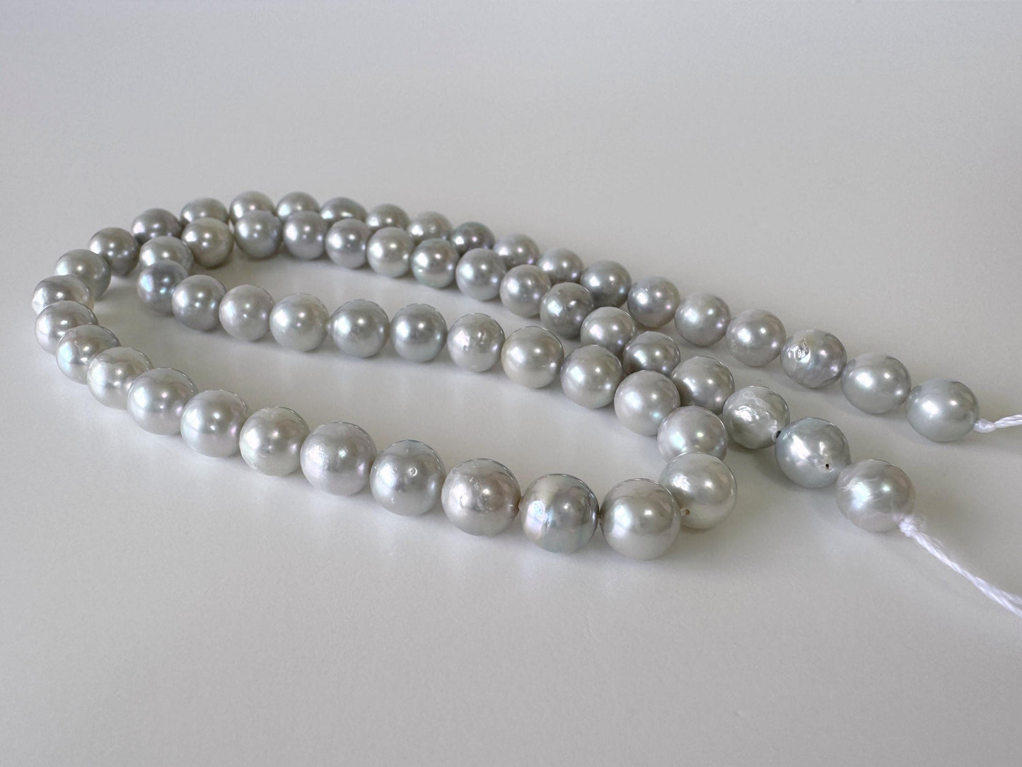 6.5-7mm Cobalt Treated Akoya Pearl Strand: Blue Silver Japanese Saltwater Beads