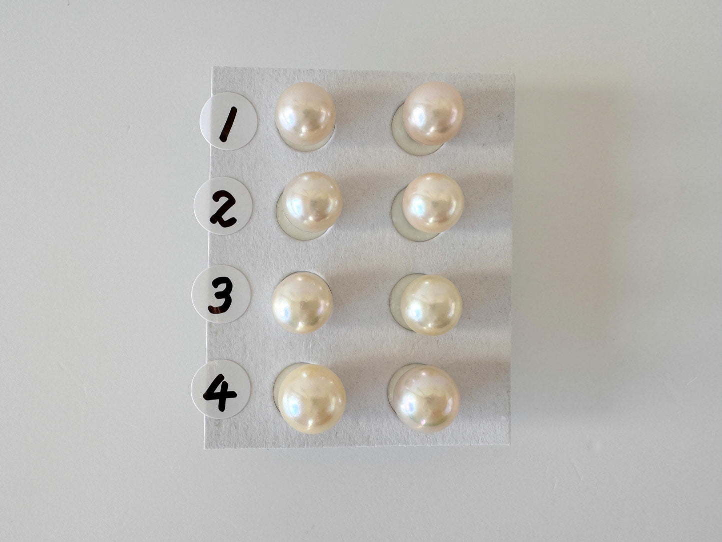 Akoya Pearl Stud Earrings Cream White, 8mm up Genuine Japanese Saltwater Pearls (Titanium Post, Flat Bottom, Value-Priced)