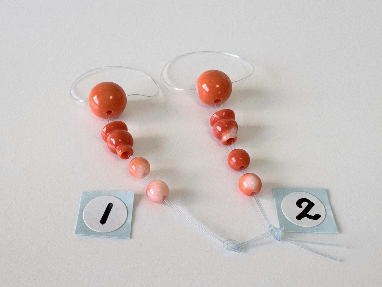 Momo Coral Beads Natural Guru, Three Hole T Beads & Cone, Orange Hue (7.6-7.9mm Diameter, Genuine Coral, Jewelry Crafting)
