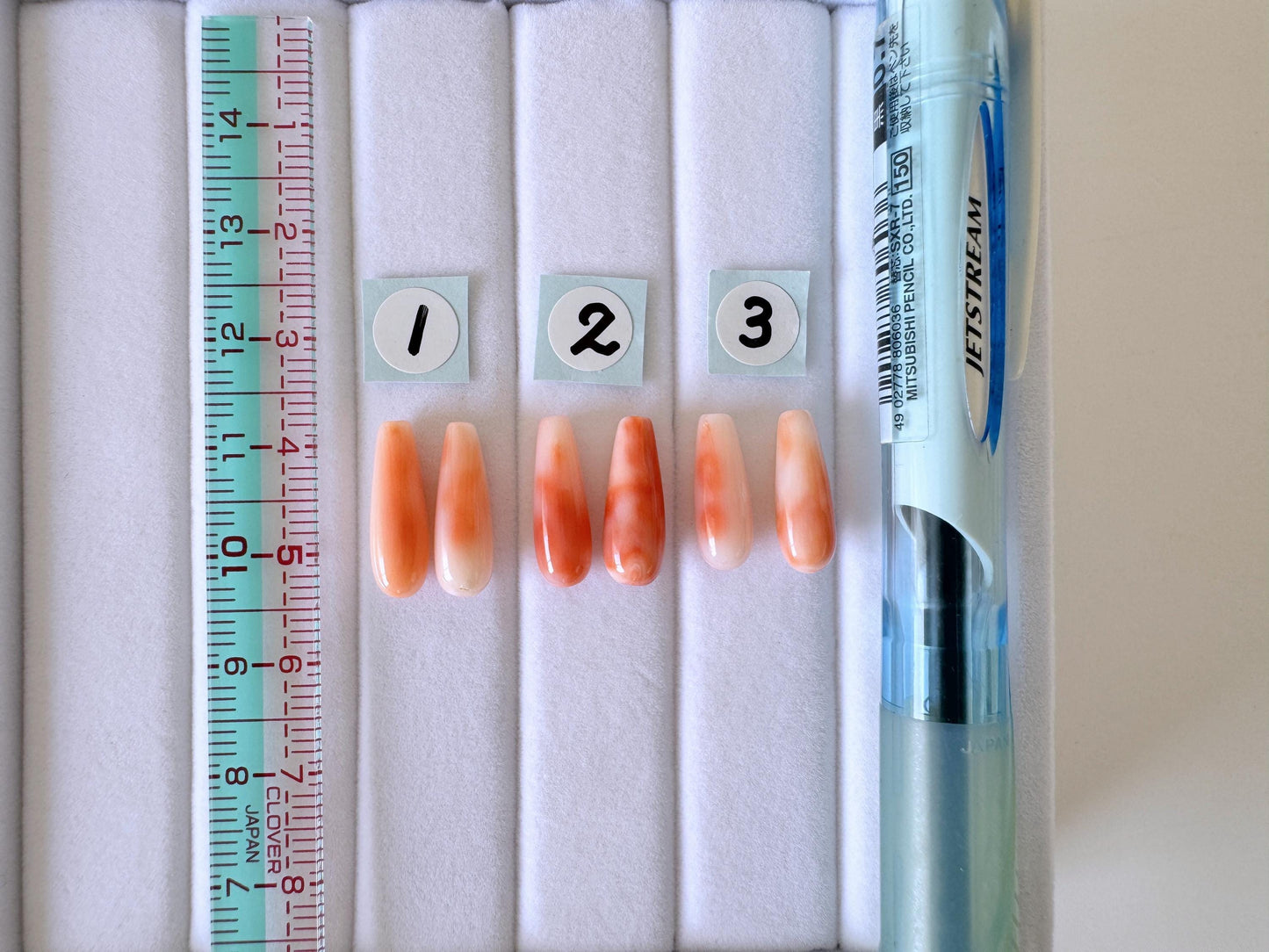 Deep Sea Coral Drop Loose Natural Gemstones, Pink Orange Teardrop (14.5-16mm, Drilled Hole, Pair for Earrings)