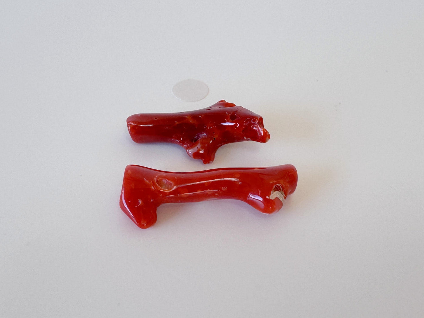 Red Coral Branch Set: Natural Aka Coral for Jewelry Making (27-30mm), Hole on Top