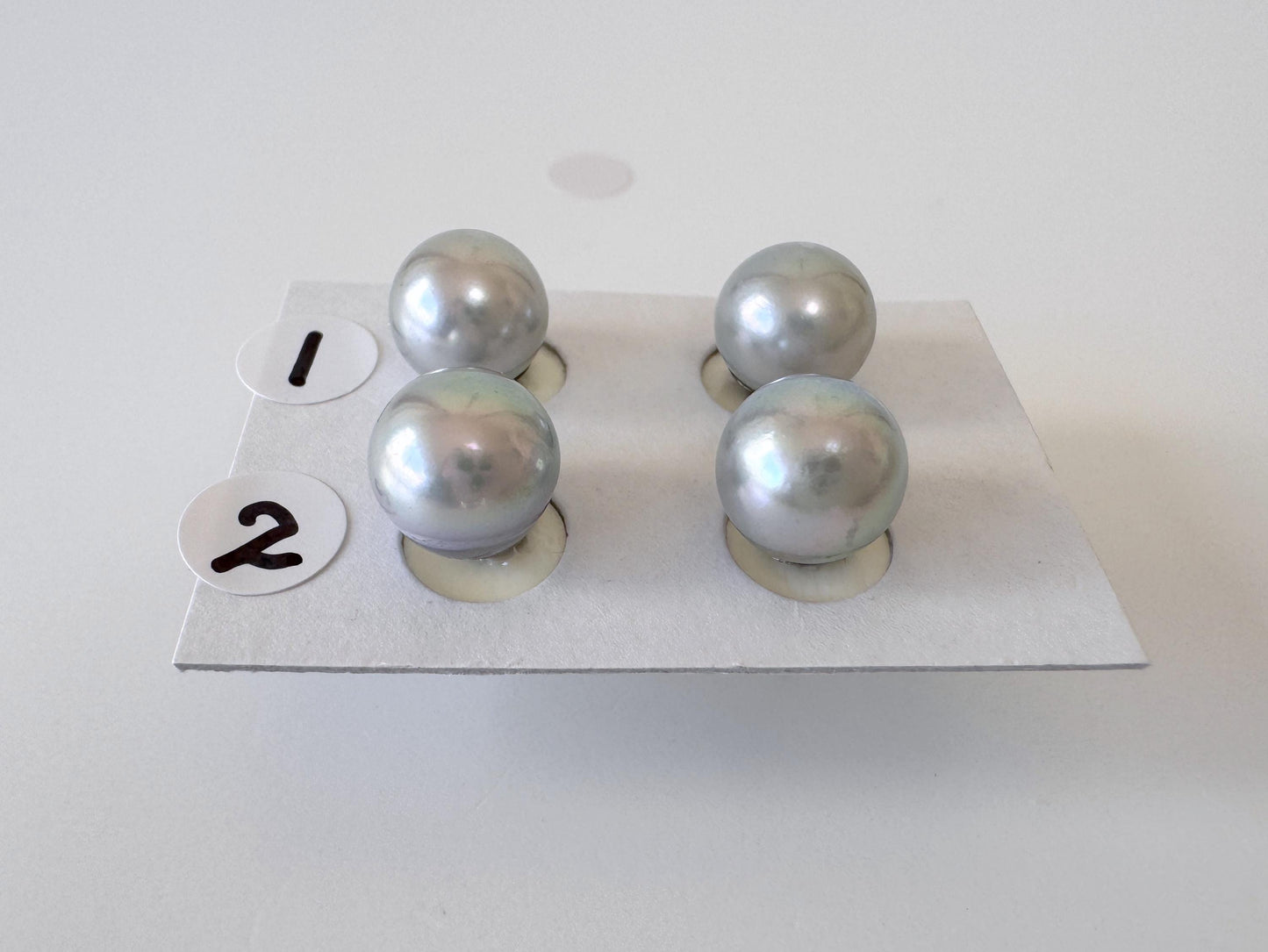 Blue Akoya Pearl Stud Earrings, 8.7mm, Titanium Posts  (Cobalt treated)