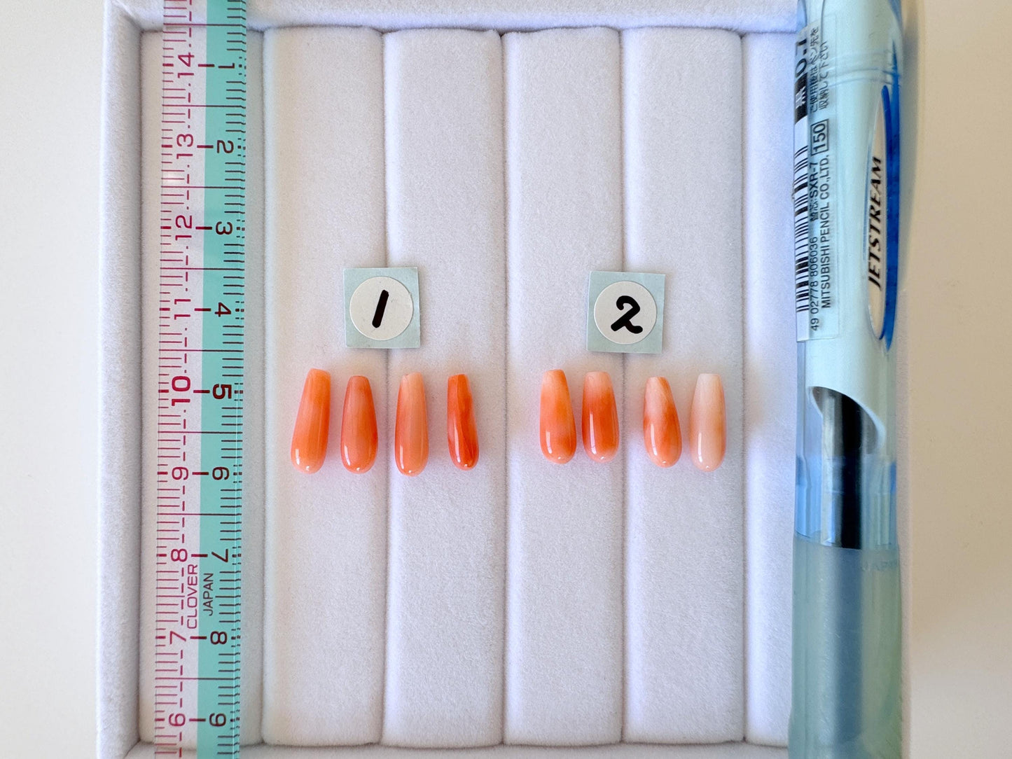 Natural Deep Sea Coral Drop Loose, Pink Orange, Jewelry Making, 4 Pcs set, Hole on Top