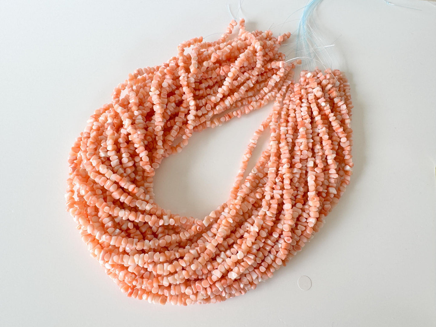 Natural Coral Strand - Pink/Orange Deep Sea Branch - Genuine Coral Beads, 15.7 Inch Length, Jewelry Making Supplies