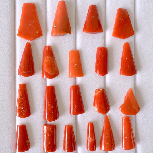 Natural red Mediterranean coral loose natural shape, For jewelry making, Natural color, Value Priced Pack for Defects