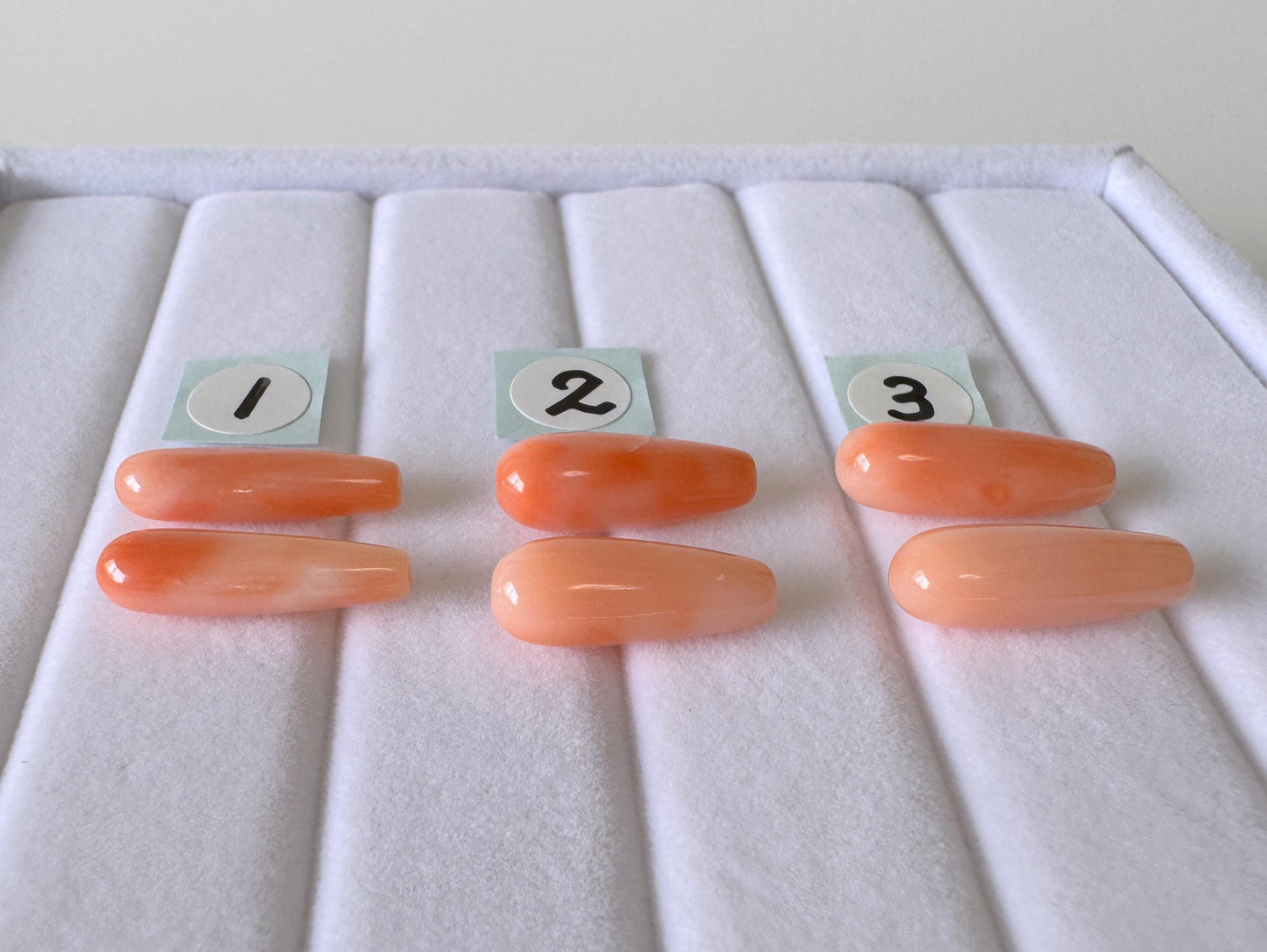 Deep Sea Coral Drop: Natural Pink Orange Teardrop Beads, Drilled Hole | Jewelry Making, Per Pair, 15-16mm Size