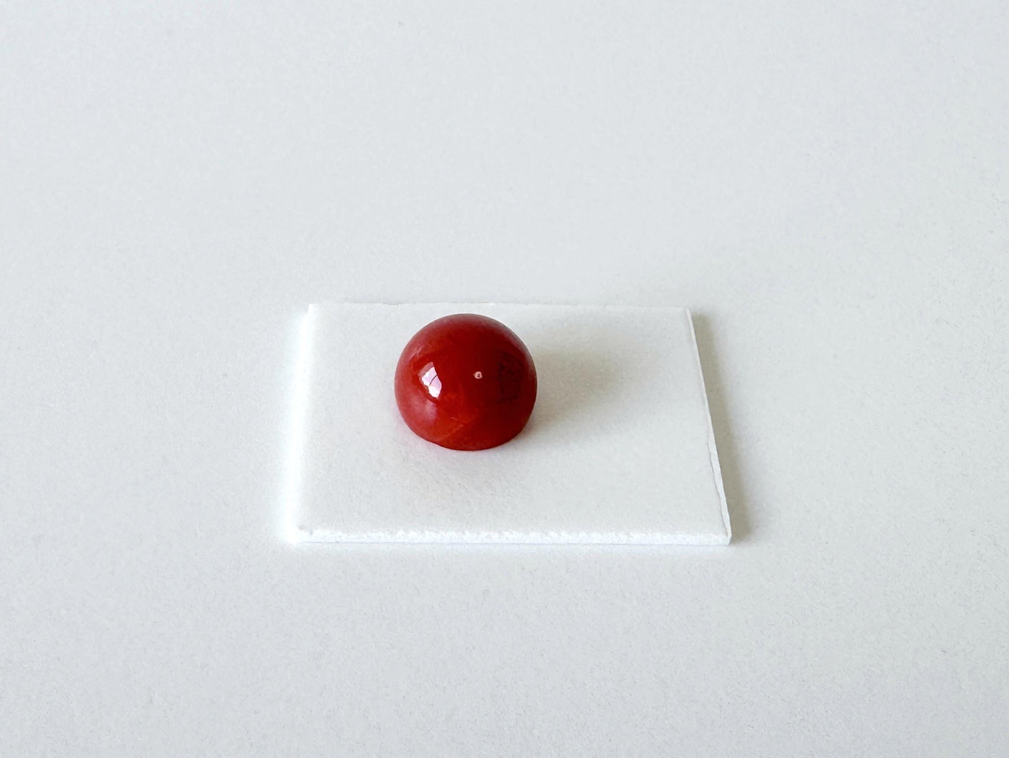 Japanese Red Coral | Aka Round Cabochon Loose | Natural Hue | 8.6Mm Back Hole | Jewelry Making