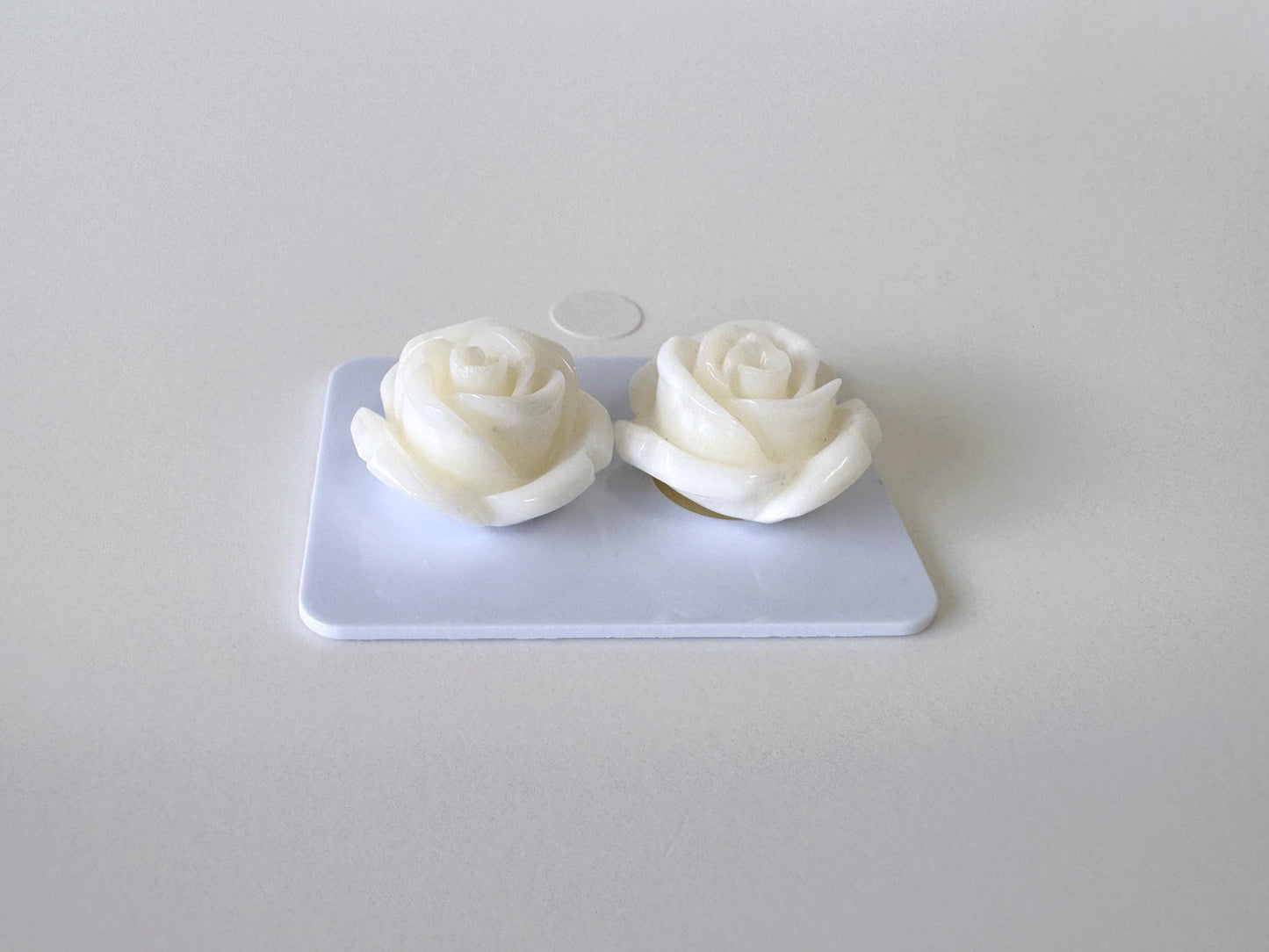Natural White Coral Rose Loose Pair, 17mm, White Color Rose, Natural Color Coral Rose, Price per Pair, Genuine Precious Coral