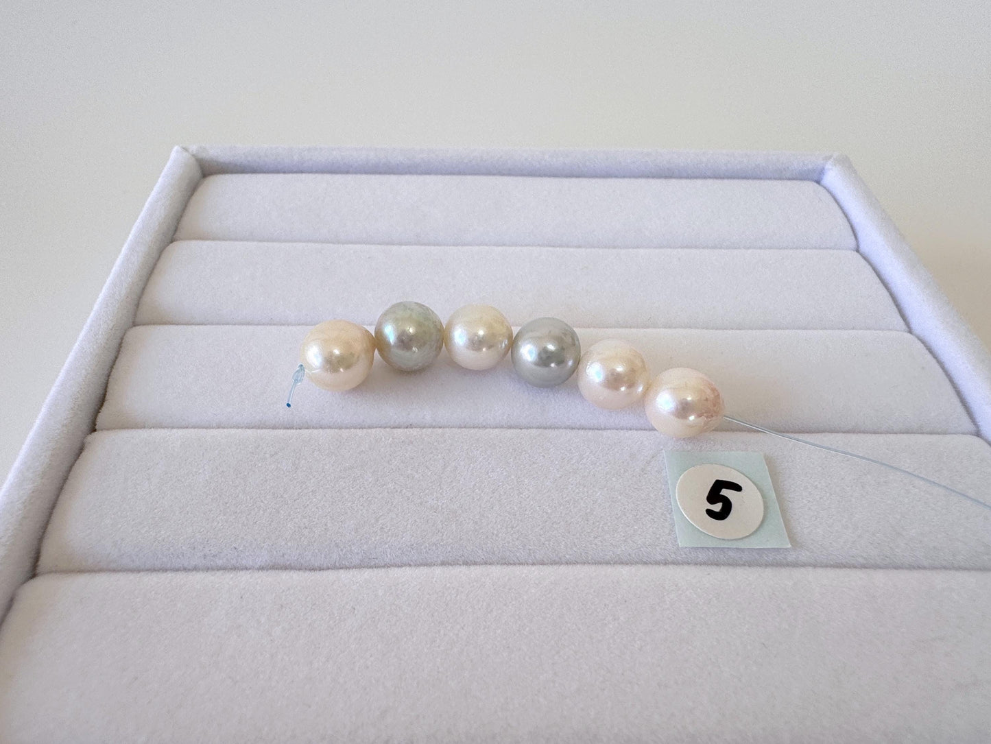 Akoya Pearl Beads - Japanese Cultured 7-7.5mm Multi Color Mini-Strand, 6 Pcs