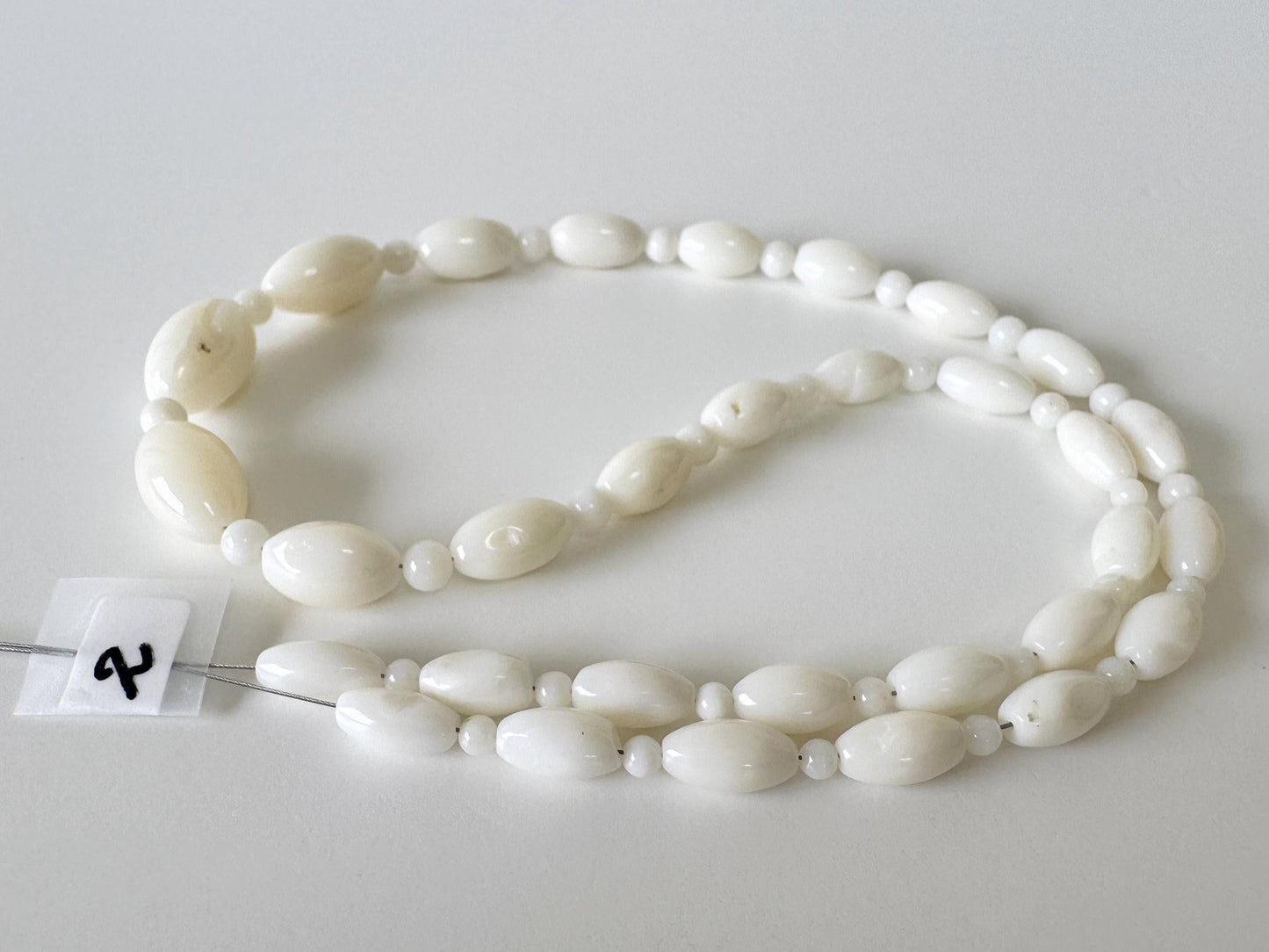 White Coral Bead Strand: Bi-cone & Round Gradation, Jewelry Making (16"-17")