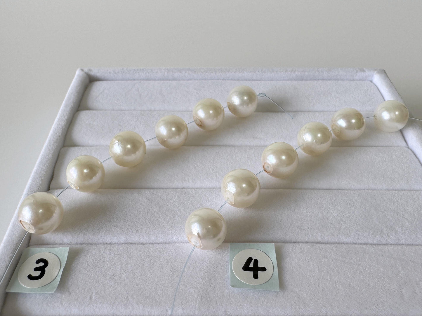 DEFECTS – Japanese Akoya Pearl Beads: Cultured White Saltwater Pearls, Mini Strand (8.5-8.8mm, Near-Round, 6 Pieces), Value Priced