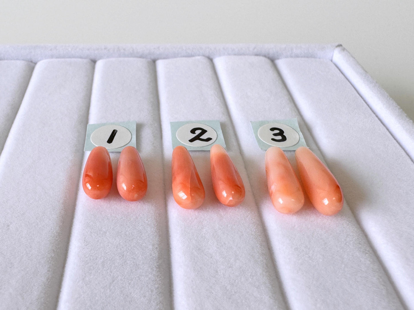 Deep Sea Coral Drop: Natural Pink Orange Teardrop Beads, Drilled Hole | Jewelry Making, Per Pair, 12-16mm Size