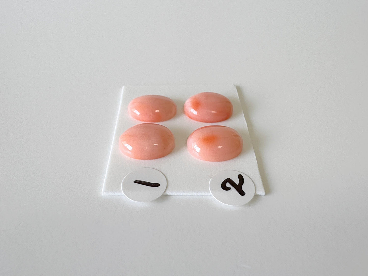 11x9mm Natural Deep Sea Coral Oval Cabochon, Natural Pink Color Coral, Price per Pair, For Jewelry Making, Natural Color, Genuine Coral