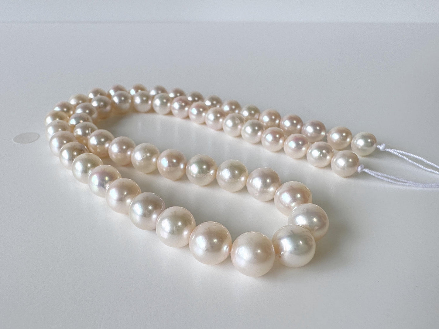 7-8.5mm Japanese White Akoya Pearl Beads, Genuine Akoya Pearl, Full Strand, 41cm , 16.1", Salt water pearl