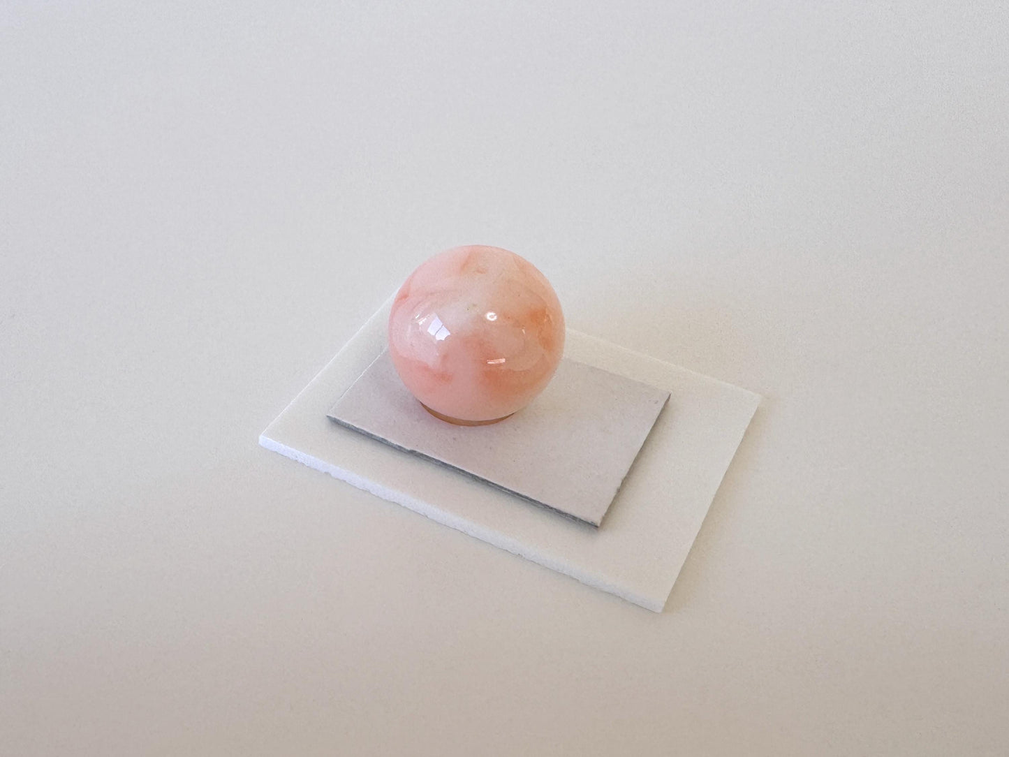 Natural Pink Coral Bead - 12.8mm Round Half Drilled Loose Gemstone for Jewelry Making