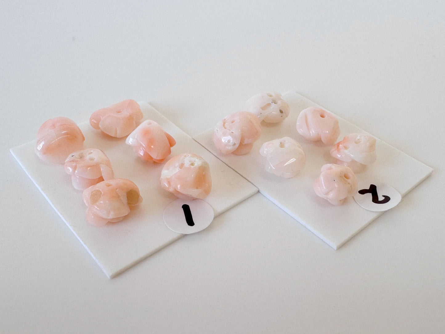 Pink Coral Rose Carvings Set: Deep Sea Jewelry Making (6pcs, 7.5-10mm), Value priced for reason