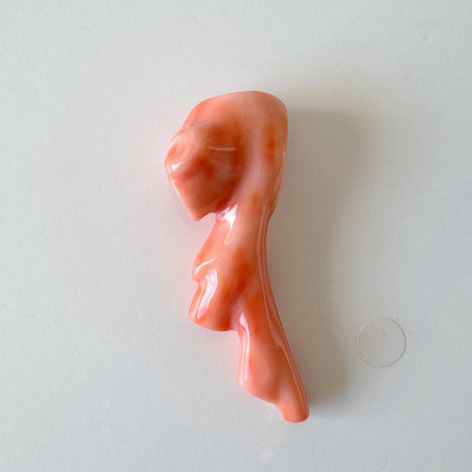 Natural Deep Sea Coral branch, 50mm, Natural Pink/Orange Color, Hole On Top, Precious Coral for Jewelry Making