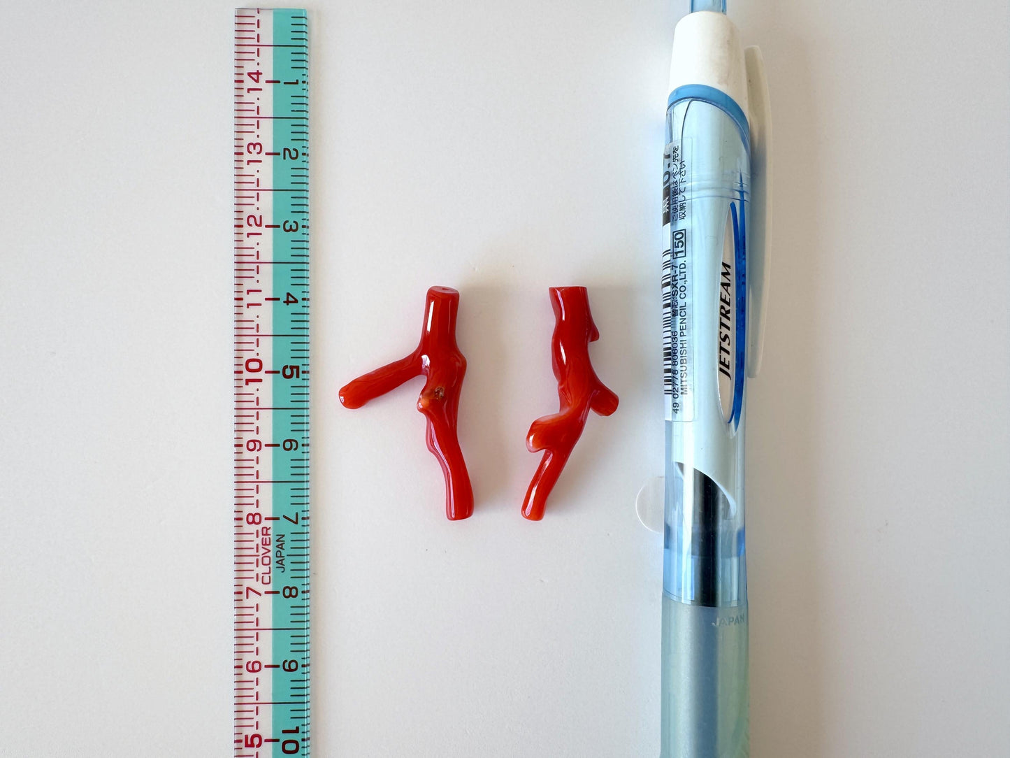 Red Coral Branch Set: Natural Aka Coral for Jewelry Making (31-32mm), Hole on Top