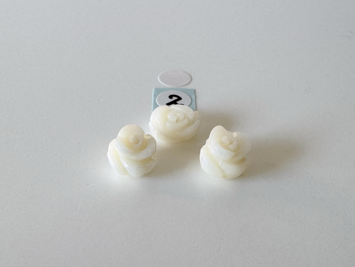 Natural White bamboo Coral Rose Carvings with Imperfection, 9-12mm, White color, Price per set of 2-5 pcs, For Jewelry Making