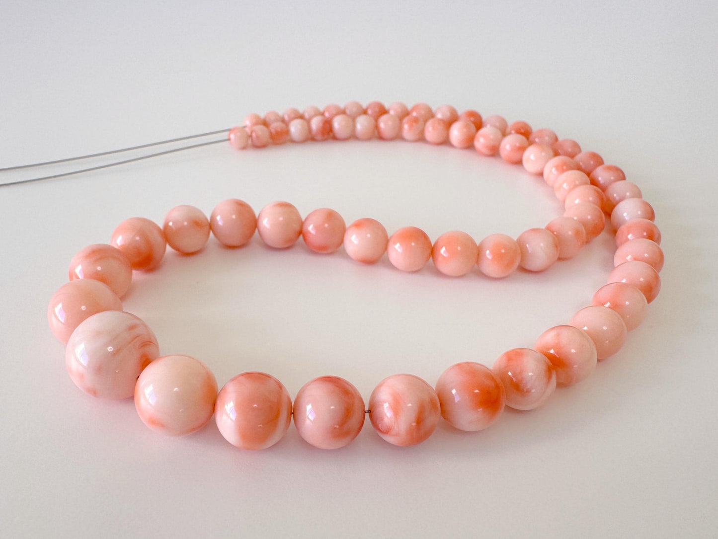 Natural Coral Strand Beads – Genuine Deep Sea Coral Round Beads 4.6-11.3mm, 40cm