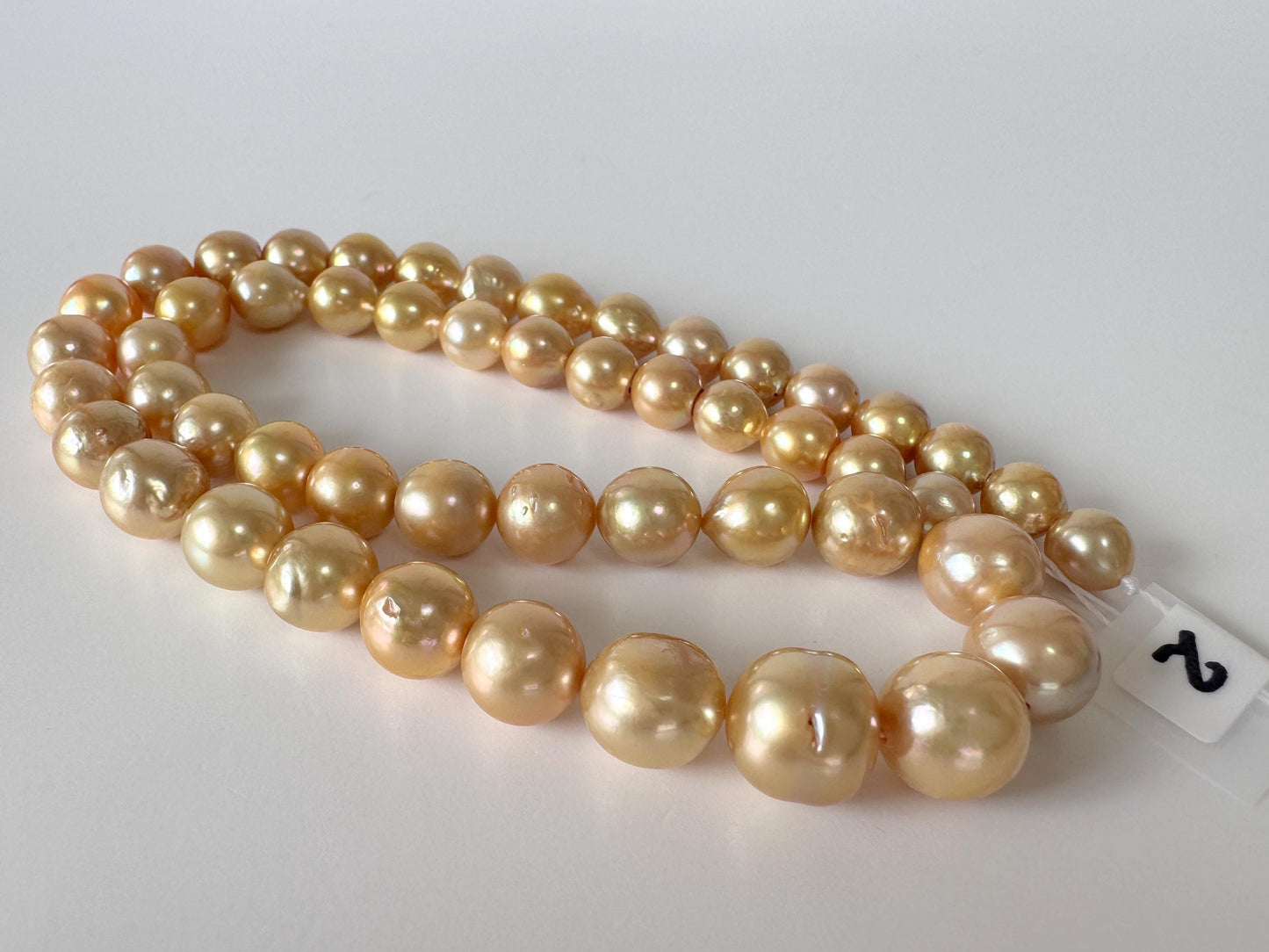 Japanese Akoya Golden Pearl Beads: Approx. 6-10mm Semi-Baroque, Color Treated | Full Strand 42cm, Saltwater Cultured Pearls