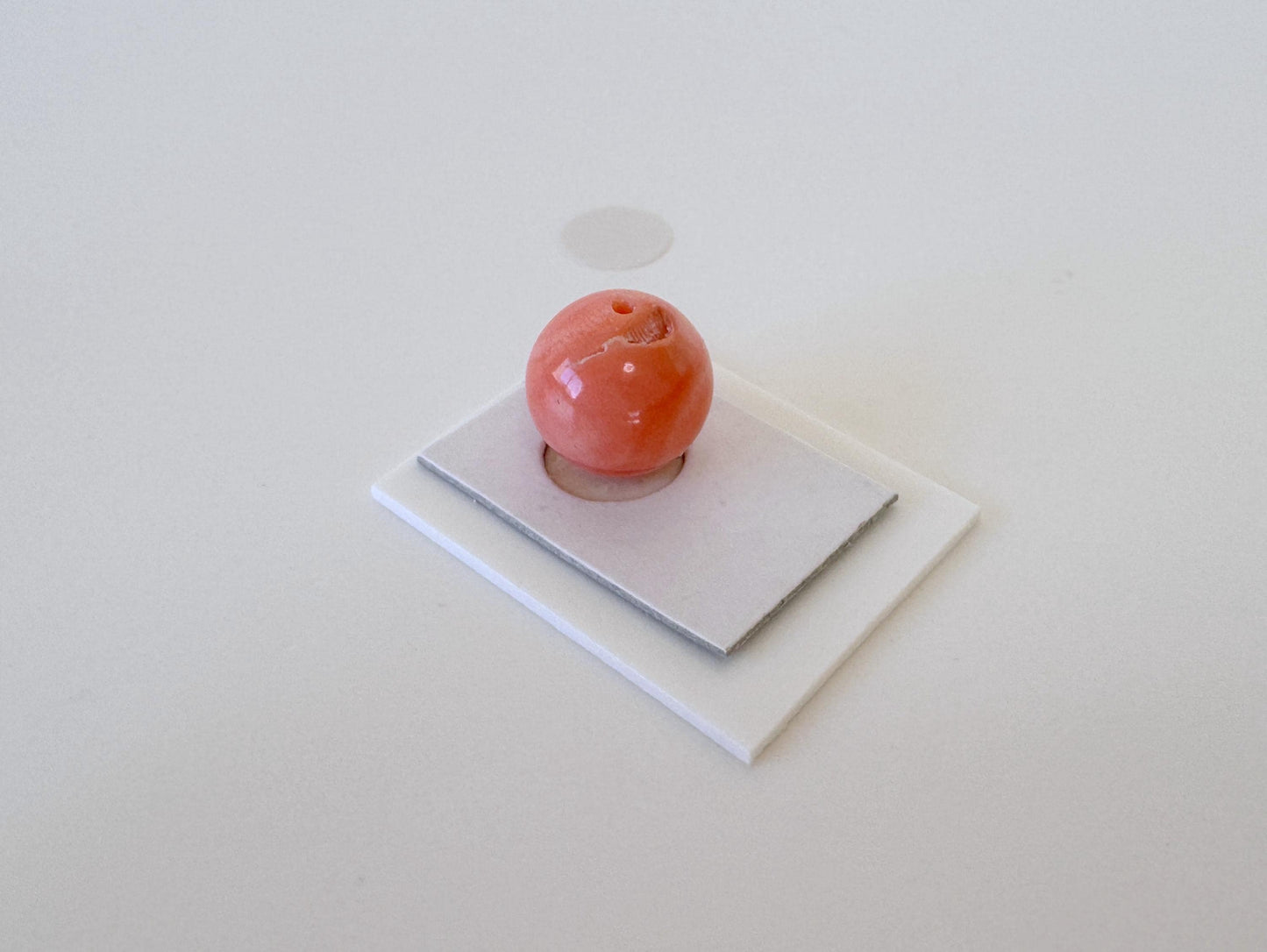Natural Momo Coral Bead | 10.5mm Orange Round Coral Gemstone Half Drilled Hole Jewelry Crafting