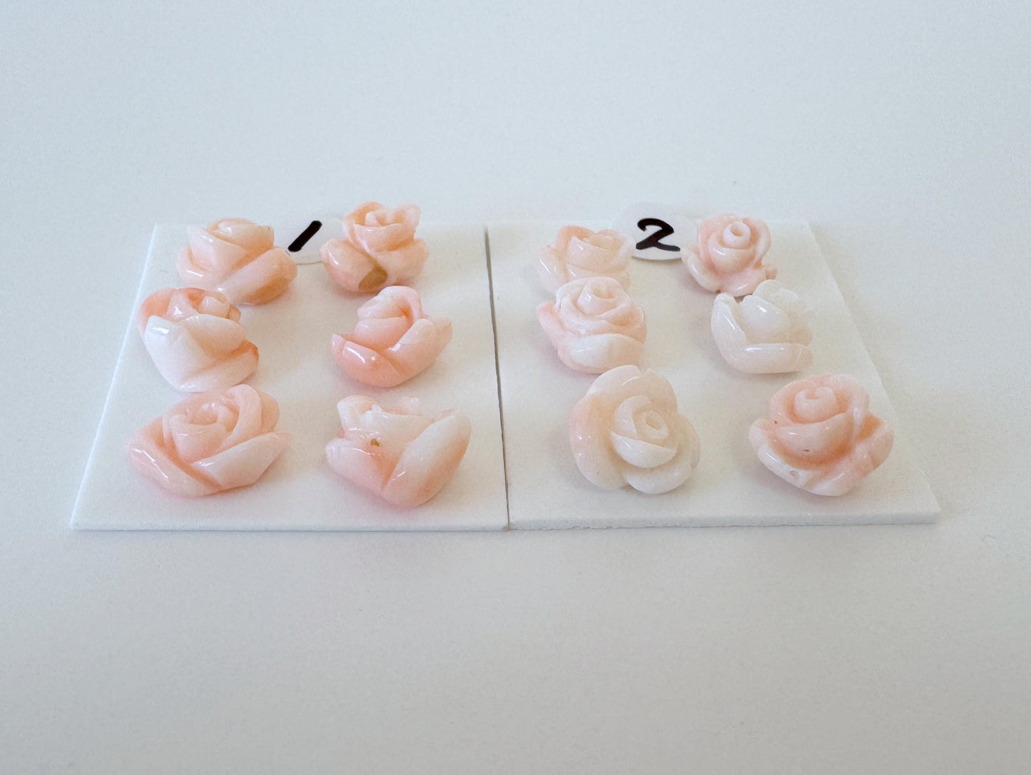 Pink Coral Rose Carvings Set: Deep Sea Jewelry Making (6pcs, 7.5-10mm), Value priced for reason