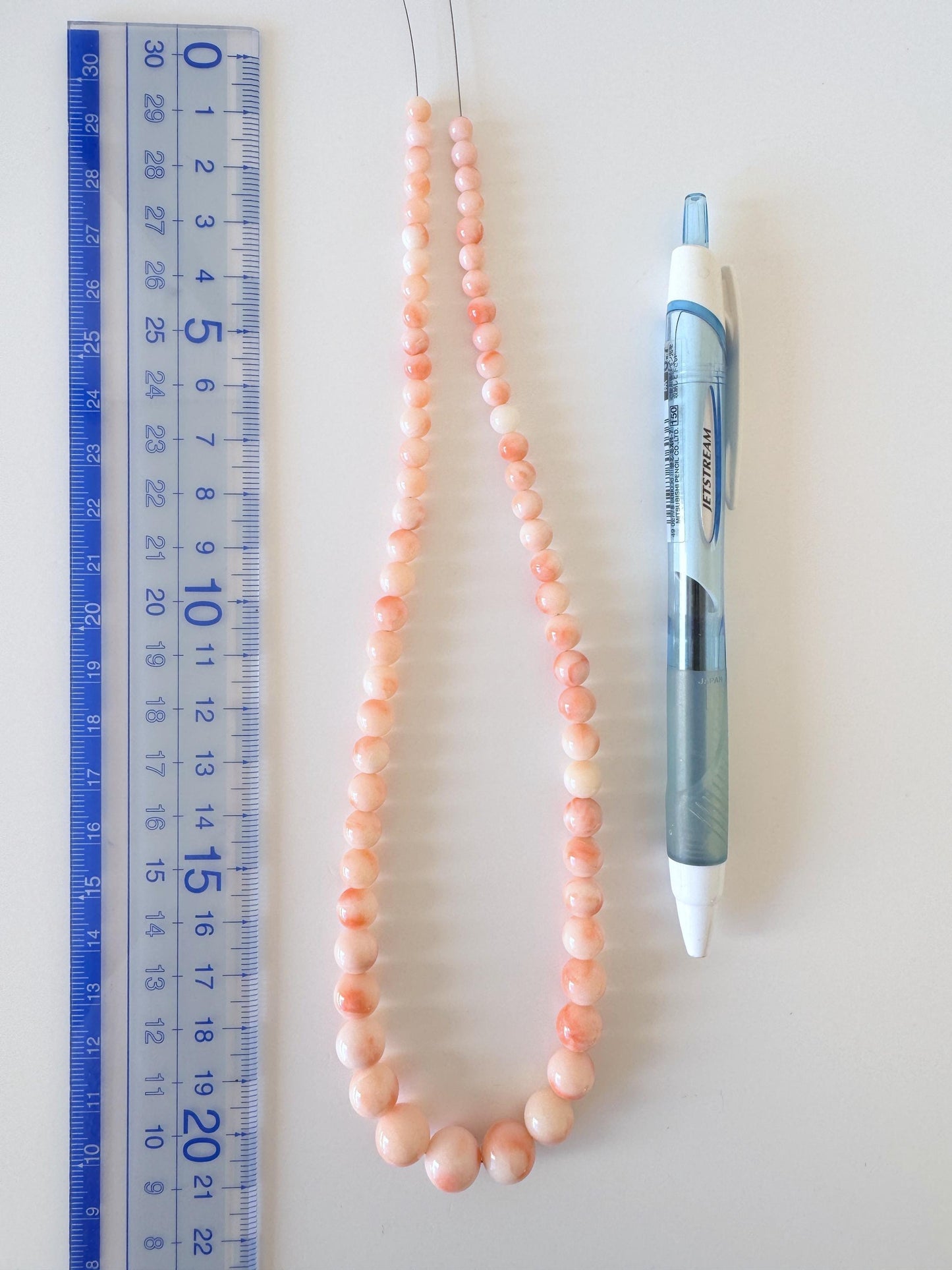 Natural Coral Beads - Genuine Deep Sea Coral Strand | Pink Orange Round Beads 4.7-10.5mm 15.9in
