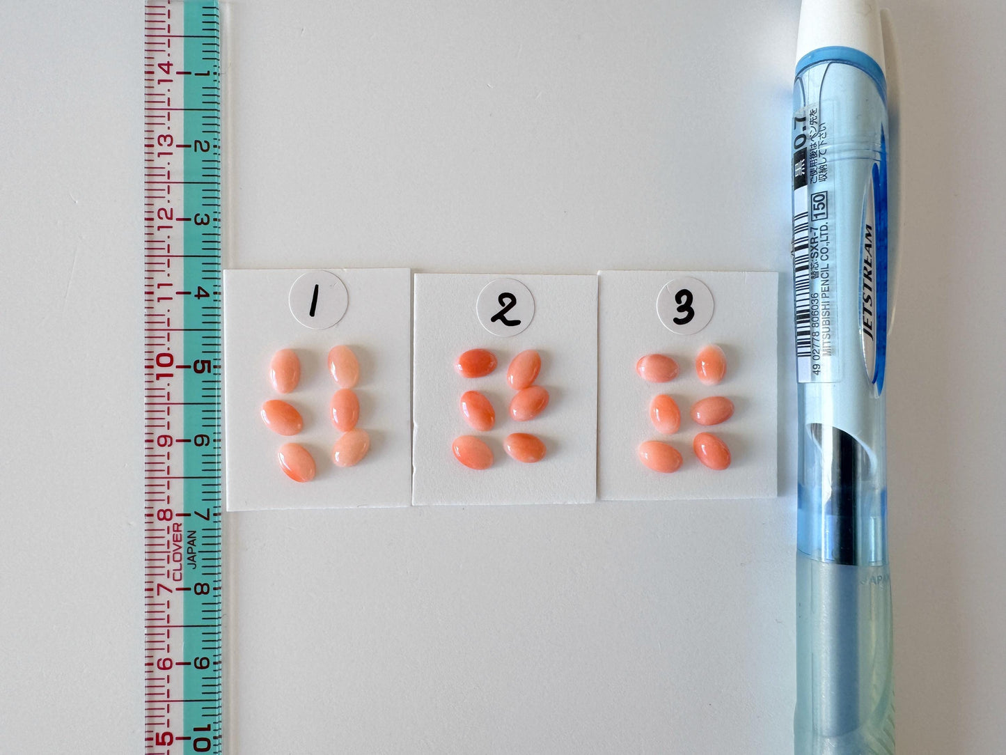 Deep Sea Coral Cabochons: Natural Pink Orange Oval - 6x4mm Gemstones, Set of 6, Jewelry Making Supplies