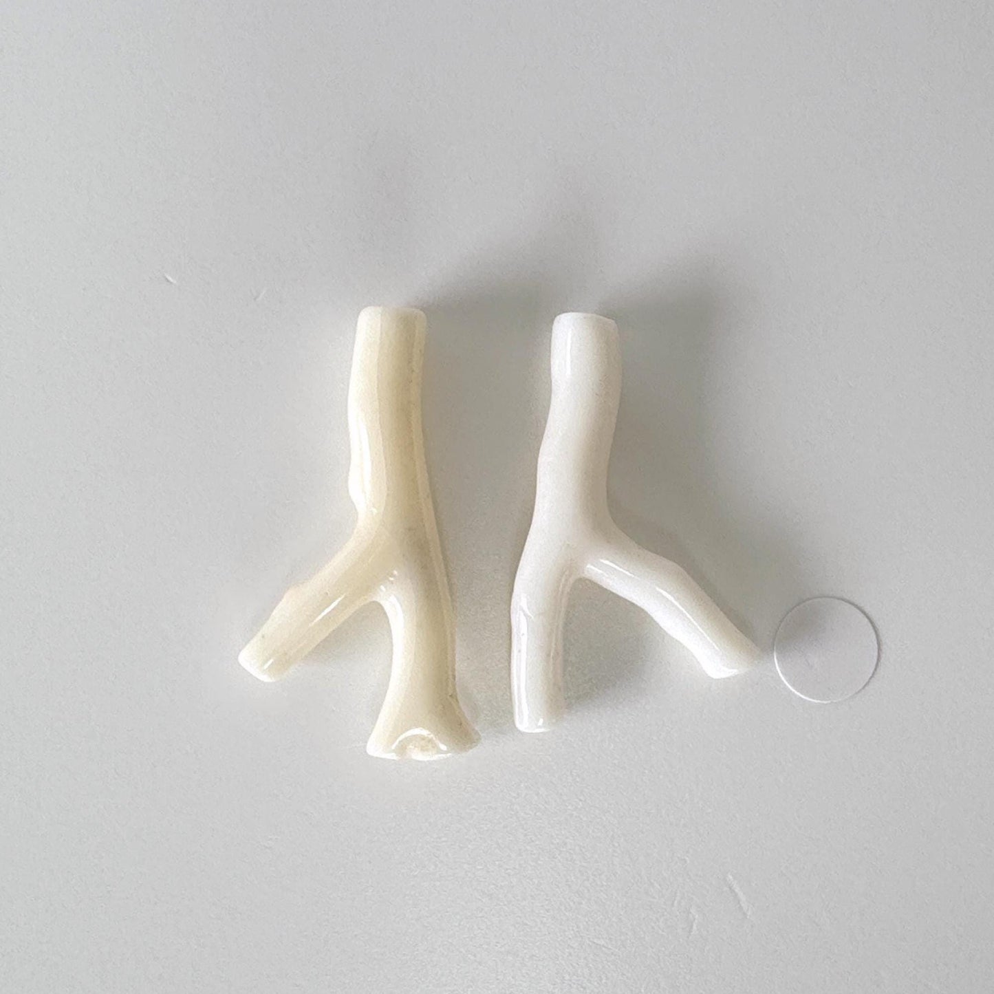 Natural White Coral Branch loose, A Set of 2 Pieces, Hole on top, Natural Color Precious Coral Branch, Genuine Coral for jewelry making